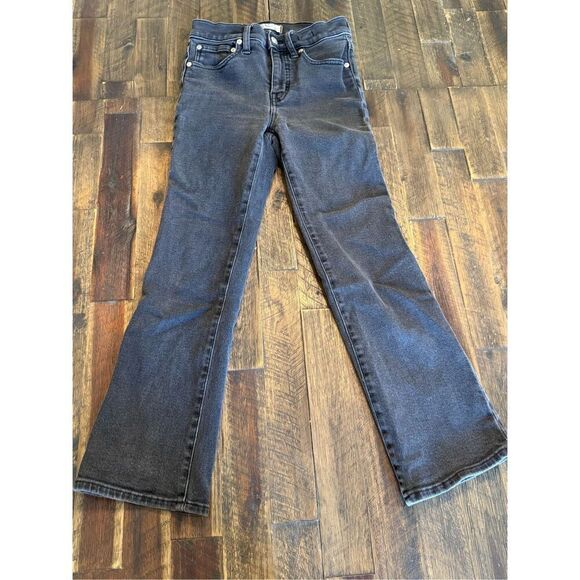 Madewell Cali Demi boot jeans size 25 black cropped denim - Picture 1 of 9
